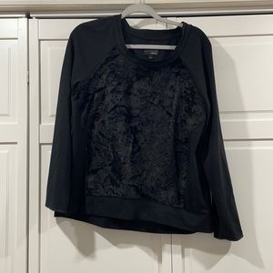 Women’s. Elie Tahari size L black sweater with faux fur texture